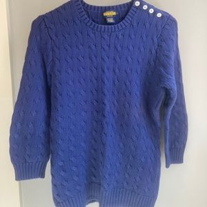 Ralph Lauren navy cotton cable sweater-Large